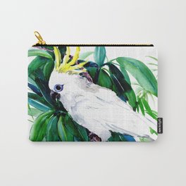 Tropical Jungle, Parrot White Cockatoo and Tropical Foliage Carry-All Pouch