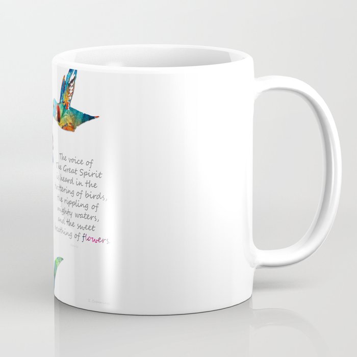 Colorful Floral Hummingbird Art - Flowers Breath Coffee Mug