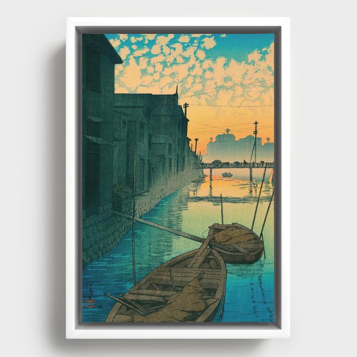 Morning at Onegishi By Kawase Hasui Framed Canvas