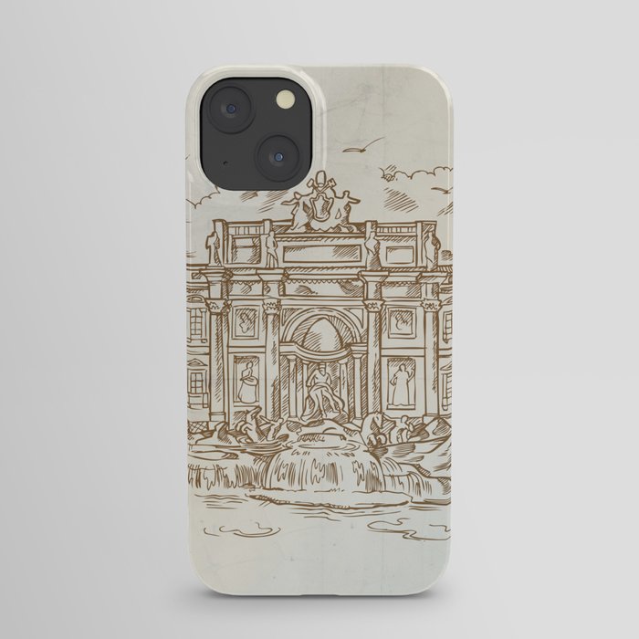 sketch of Trevi Fountain iPhone Case