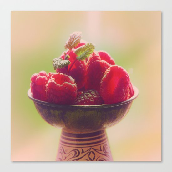 Raspberries fruit enjoyment Canvas Print