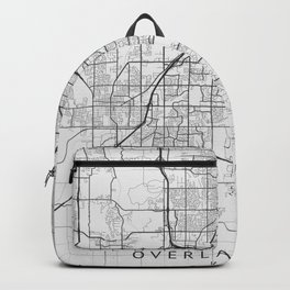 Overland Park - Kansas - US Gray Map Art Backpack