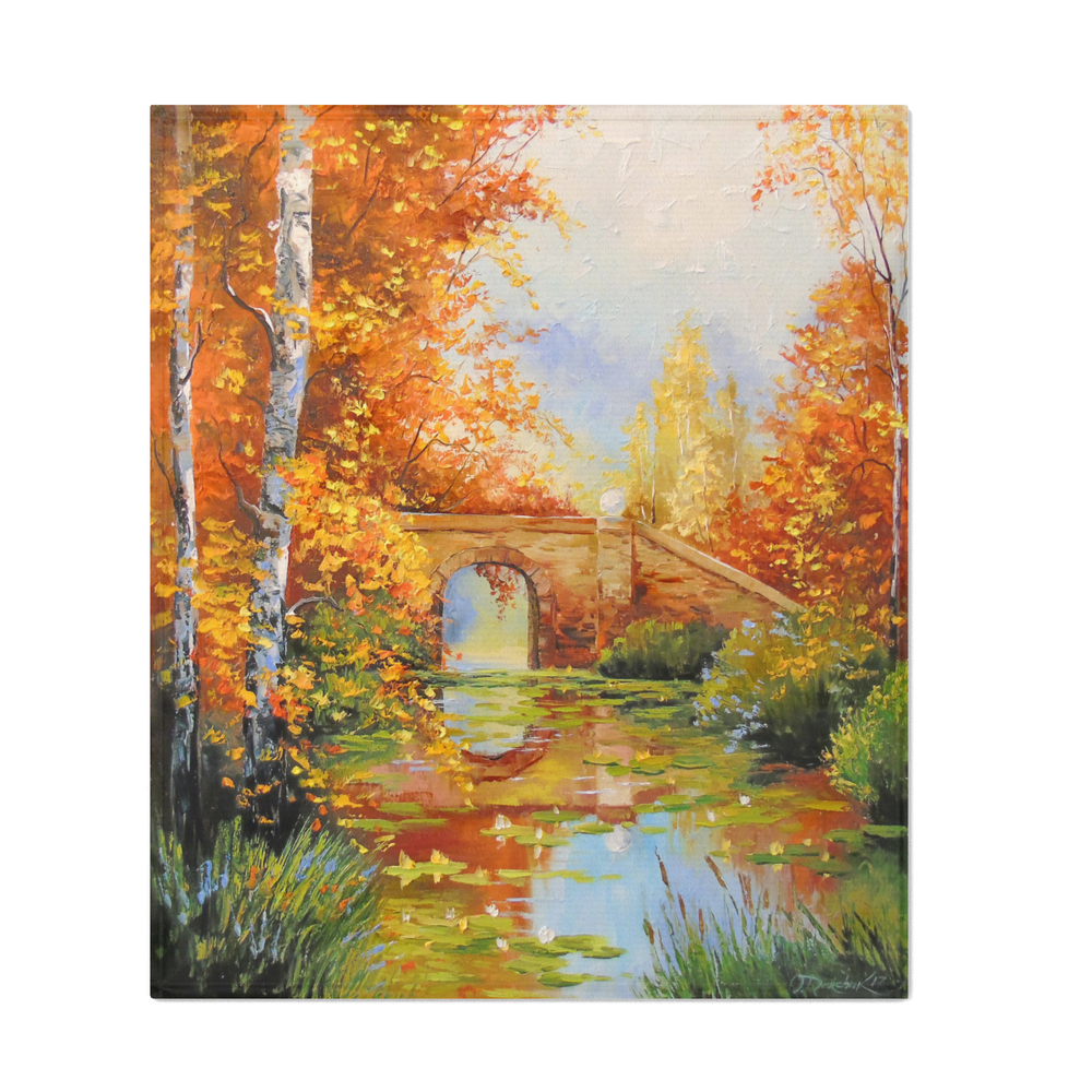The Bridge At The Pond Throw Blanket by olhadarchuk