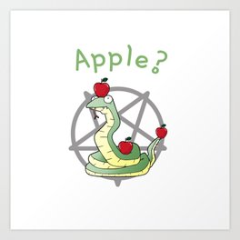 Apple? (Grey Pentagram) Art Print