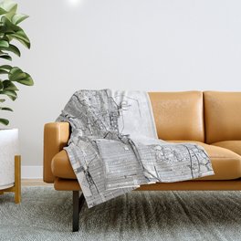 Chicago Map Throw Blanket