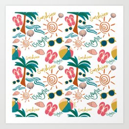 Beachy Babe Art Print