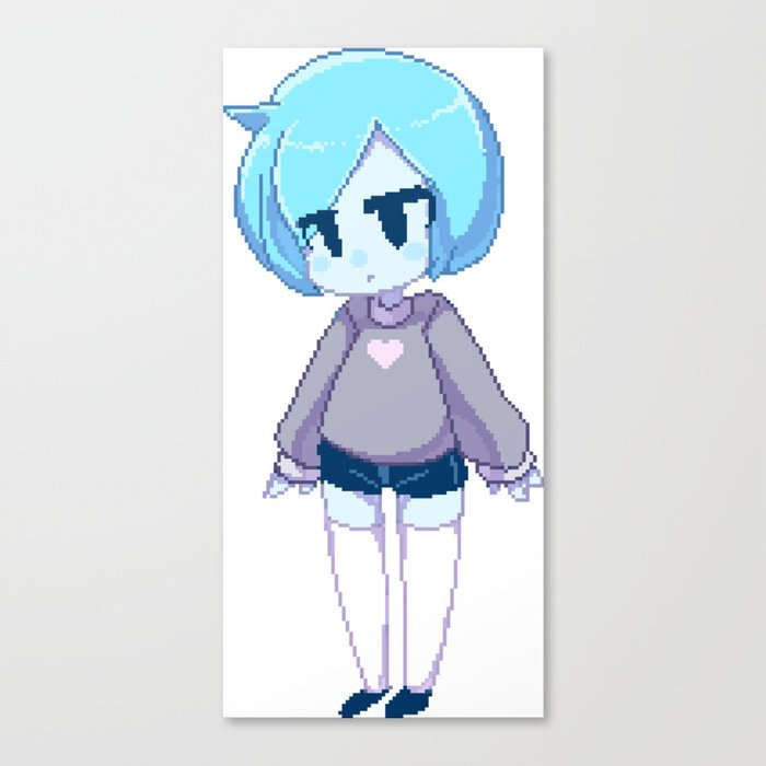 Ghost Girl Pixel Canvas Print By Gurosnail Society6,Hand Line Drawing Tumblr