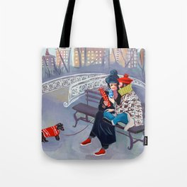 Exchanging Gifts in Central Park Tote Bag