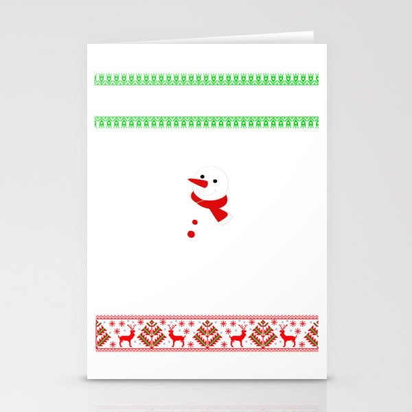 Frosty the Swoleman Ugly Christmas Sweater Funny Snowman Gym Stationery Cards