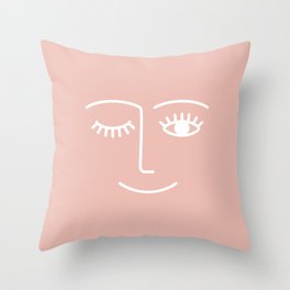 Wink (Pink) Throw Pillow