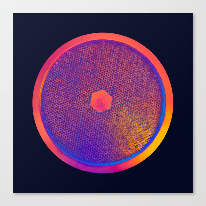 Supernova Superconductor | Science Photo Circle Hexagon Pattern Blue Orange Glowing Colors Canvas Print