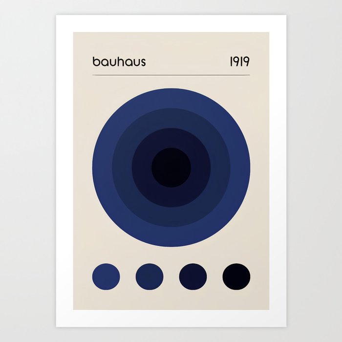 Bauhaus Blue Vintage Poster Art Print