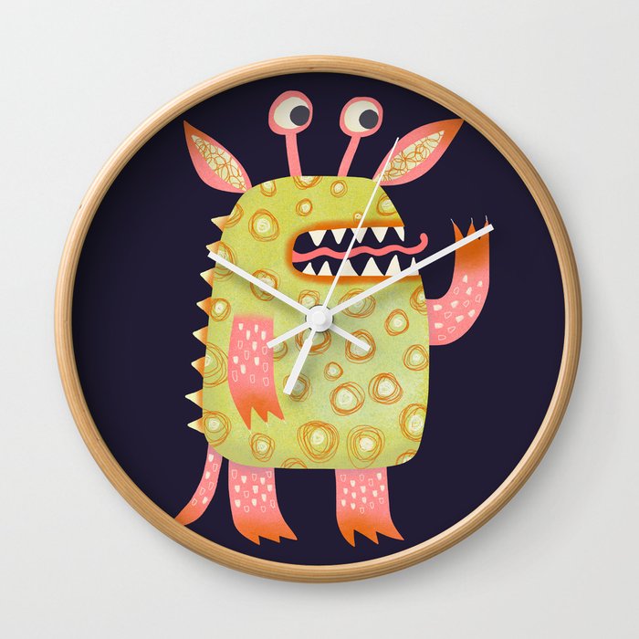 Not Particularly Scary Monsters Wall Clock