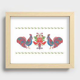 The Blue Roosters Recessed Framed Print