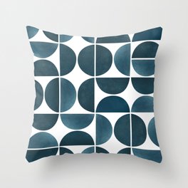Teal Mid Century Modern Geometric Throw Pillow