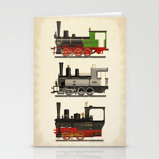 Groovy locomotives Stationery Cards