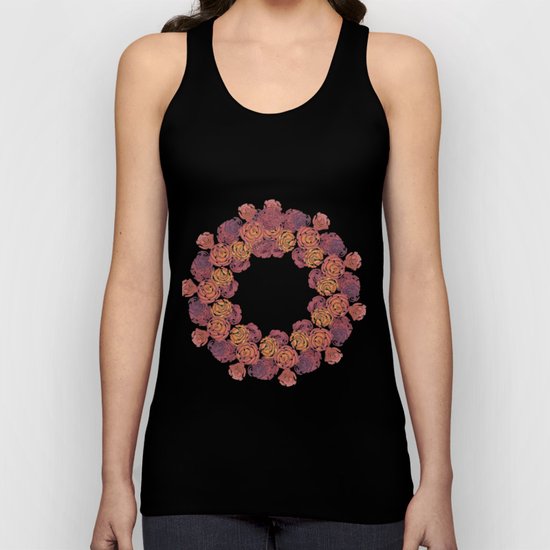 Rosey Rose Wreath, Pink Unisex Tank Top