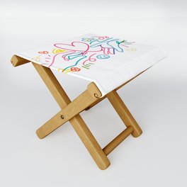 Colorful Hands and Heart Folding Stool
