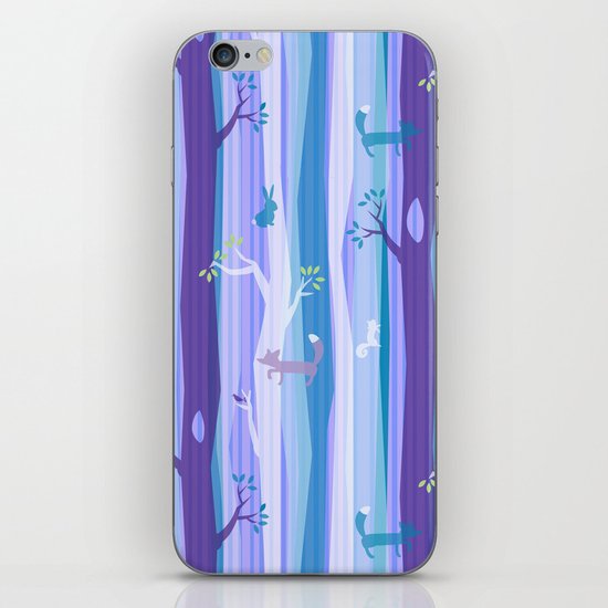 Purple Woodland Stripe iPhone & iPod Skin