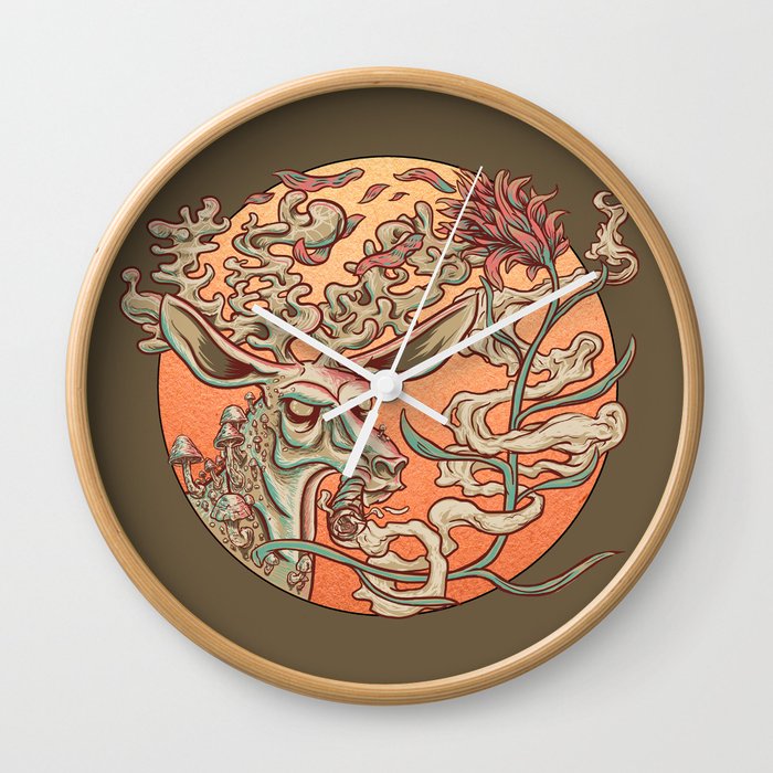 Deer Smoke & Indian Paintbrush Wall Clock