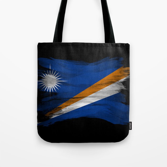 Marshall Islands flag brush stroke, national flag Tote Bag