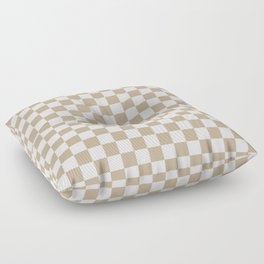 Small Checkered - White and Khaki Brown Floor Pillow
