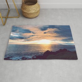 South Pacific French Polynesia Tropical Island Romantic Sunset Rug