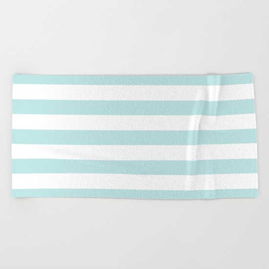 Simply Striped in Succulent Blue Stripes on White Beach Towel