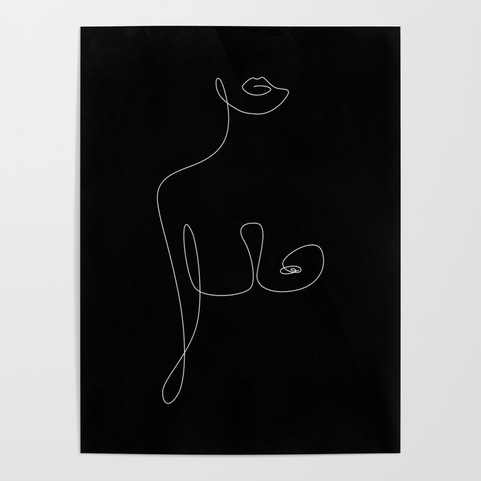 Lip To Nip Night / Naked woman drawing Poster