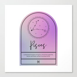 Pisces Zodiac | Iridescent Arches Canvas Print
