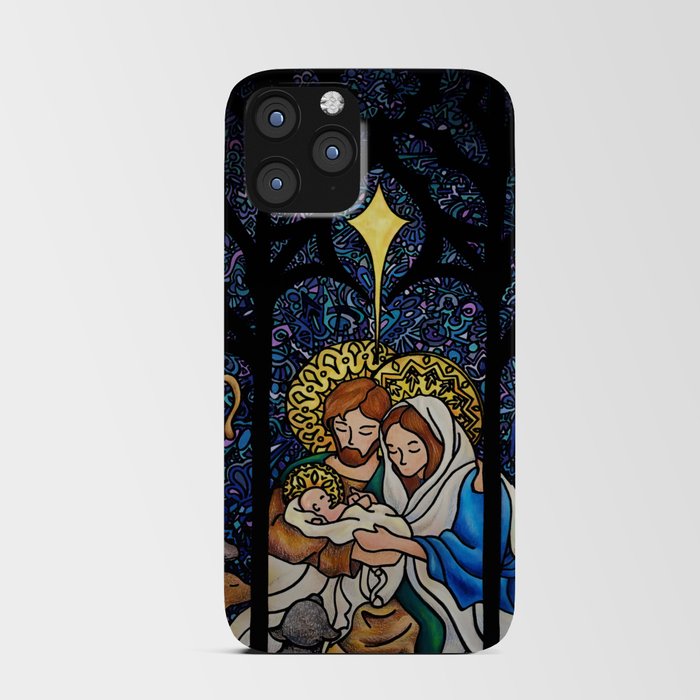 Nativity Stained Glass iPhone Card Case