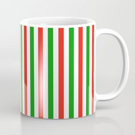 Green Red & White Christmas candy tricolor stripes pattern Coffee Mug