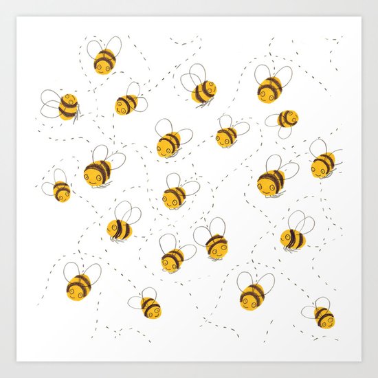 Busy buzzy bees Art Print