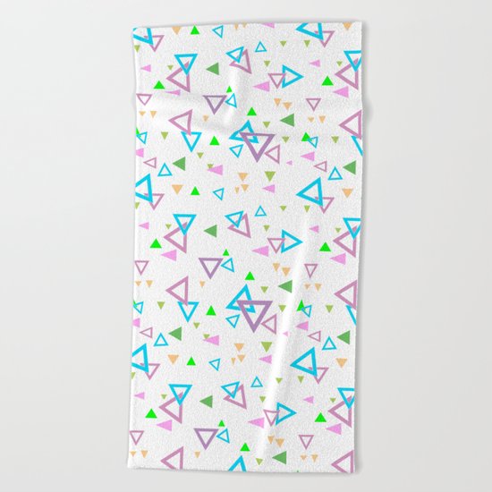 Abstract triangles pattern with triangular Beach Towel
