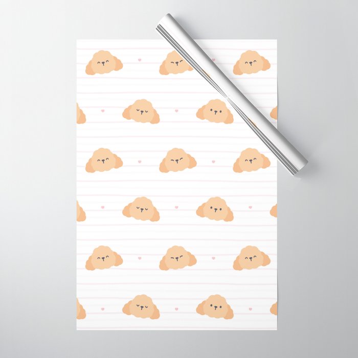 Cute Poodle Dog Seamless Background Repeating Wrapping Paper