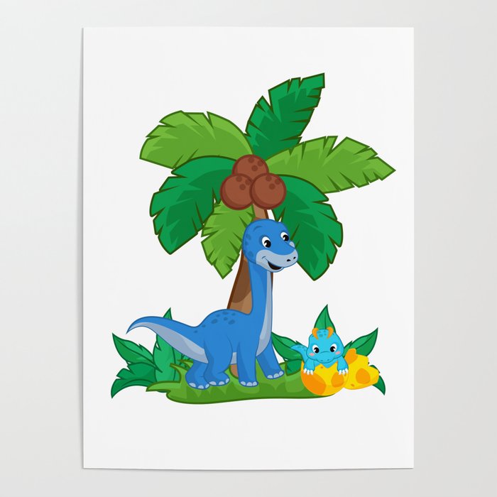 Cute baby dinosaur Poster