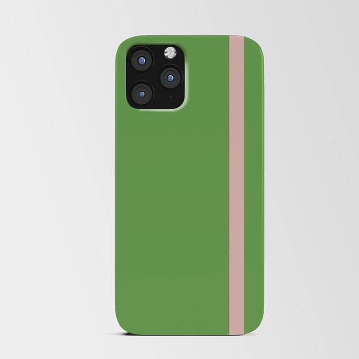 Double Stripe Minimal Lime Green and Pink iPhone Card Case