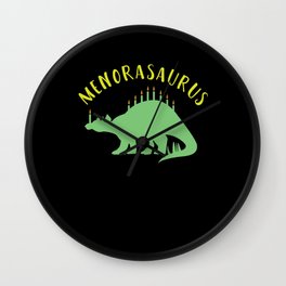 Menosaurus Dinosaur Menorah 2021 Hanukkah Wall Clock