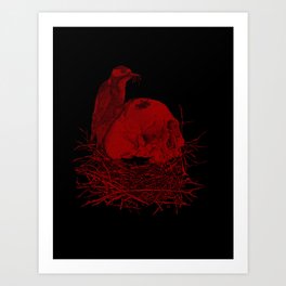 Woodpecker Blood Red Edition Art Print