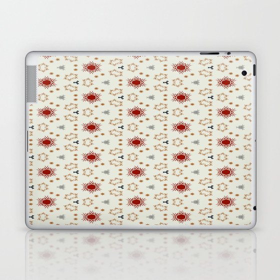 Red Geometric Star Pattern Laptop & iPad Skin