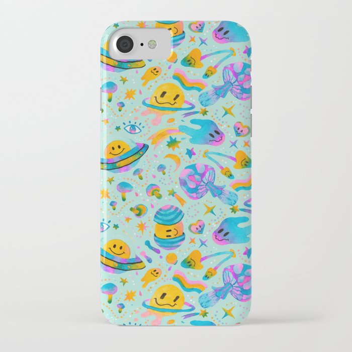 Trippy Smiley Space iPhone Case