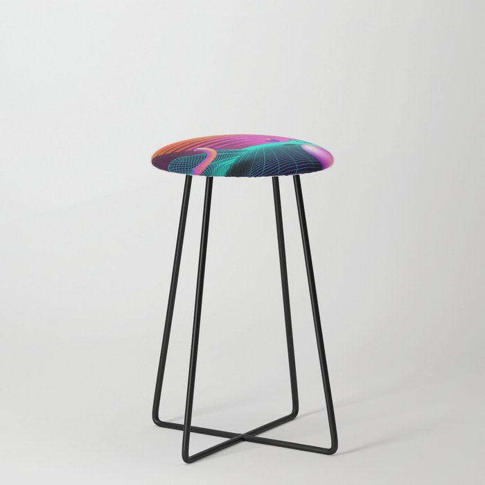 Neon sunrise #2 Counter Stool