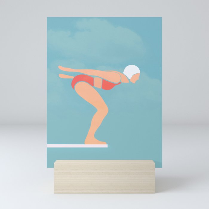 Pool Diver Mini Art Print