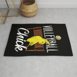 Volleyball Volleyball Chick Chicken Vintage Area & Throw Rug