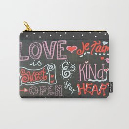 Valentine Chalk Carry-All Pouch | Drawing, Heart, Comic, Valentine, Valentinechalkboard, Streetart, Illustration, Valentinetext, Love 