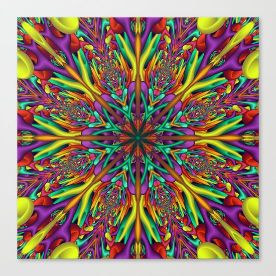 Crazy colors 3D mandala Canvas Print