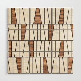 Mid-Century Modern Pattern No.4 - Concrete and Wood Wood Wall Art