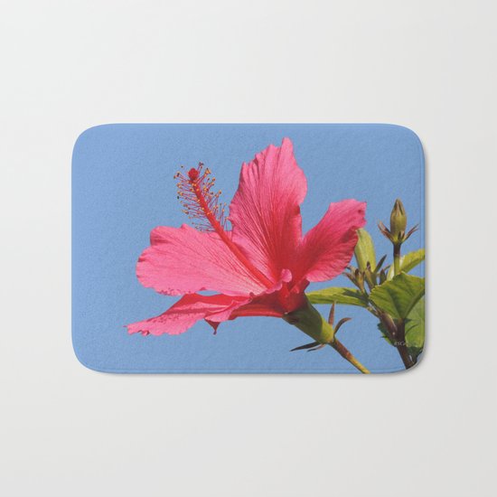 The Neighbor's Pink Hibiscus Bath Mat