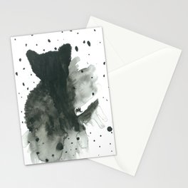 Black kitten Stationery Cards