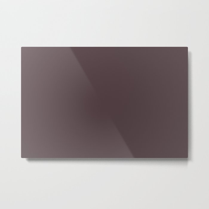 Dark Gray Purple Solid Color Pantone Raisin 19-1606 TCX Shades of Black Hues Metal Print